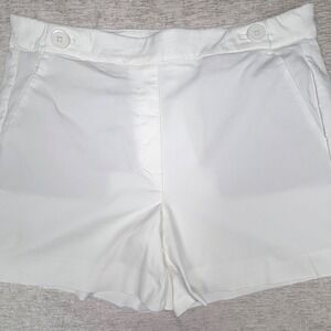 White House Black Market Womens Shorts White 5" Inseam Stretch Pull On Sz 12